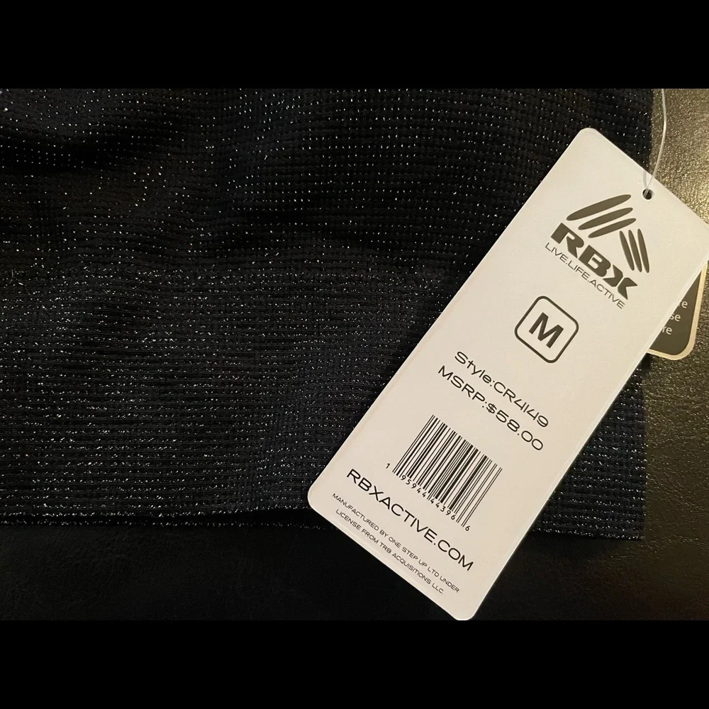 NWT RBX Active Metallic Sport T-Shirt Bra